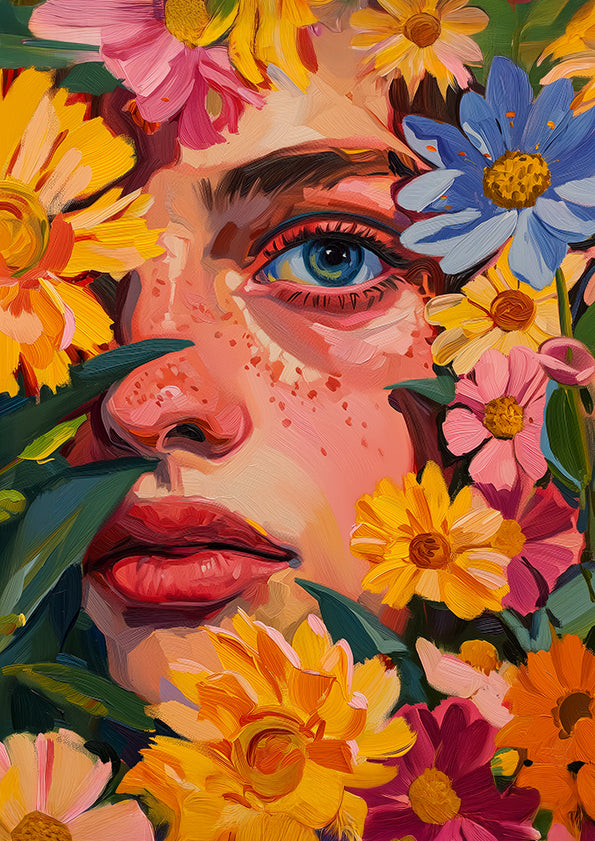 She Speaks in Flowers Poster Print