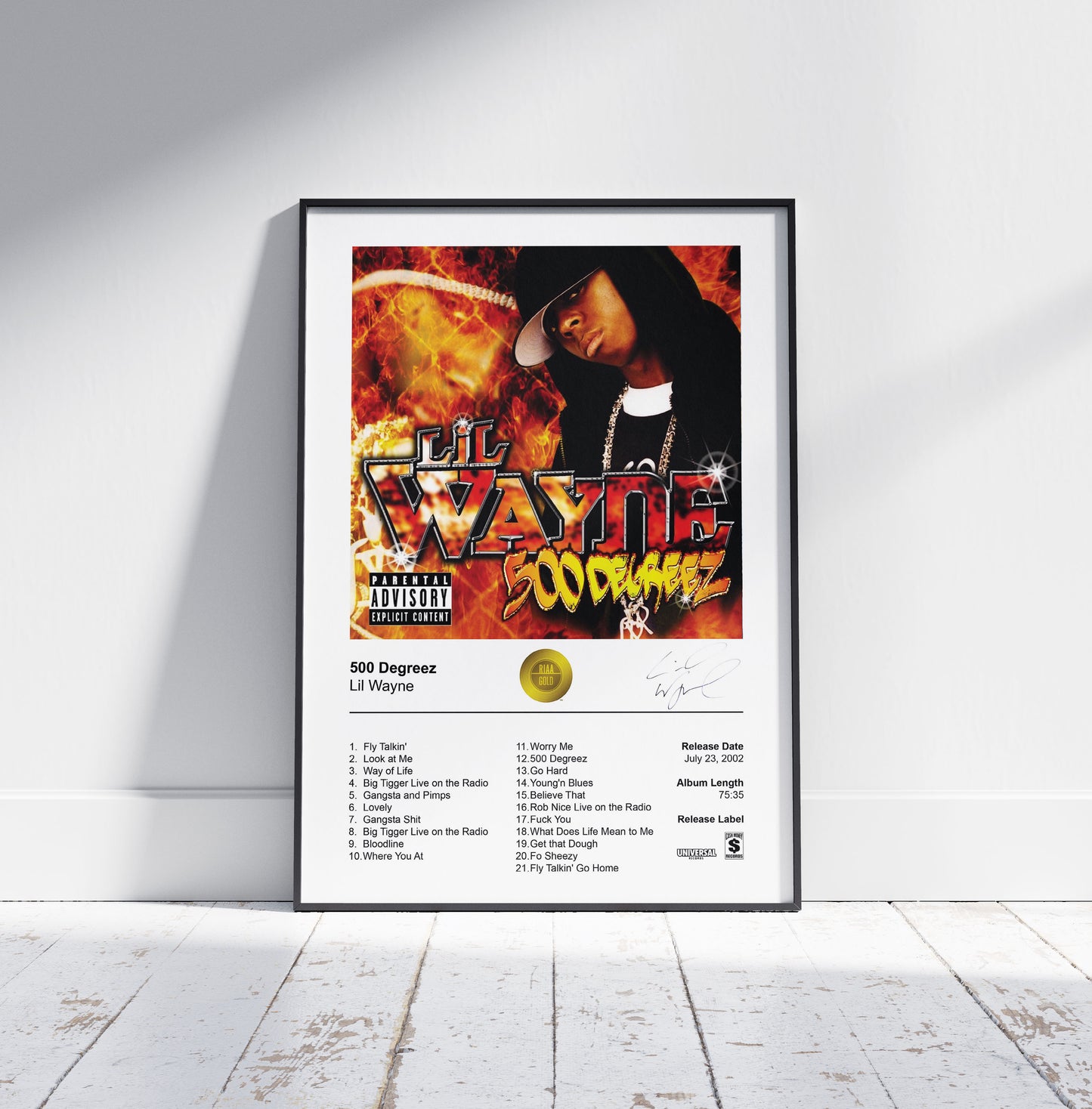 Lil Wayne Poster - 500 Degreez Album Cover Poster Print