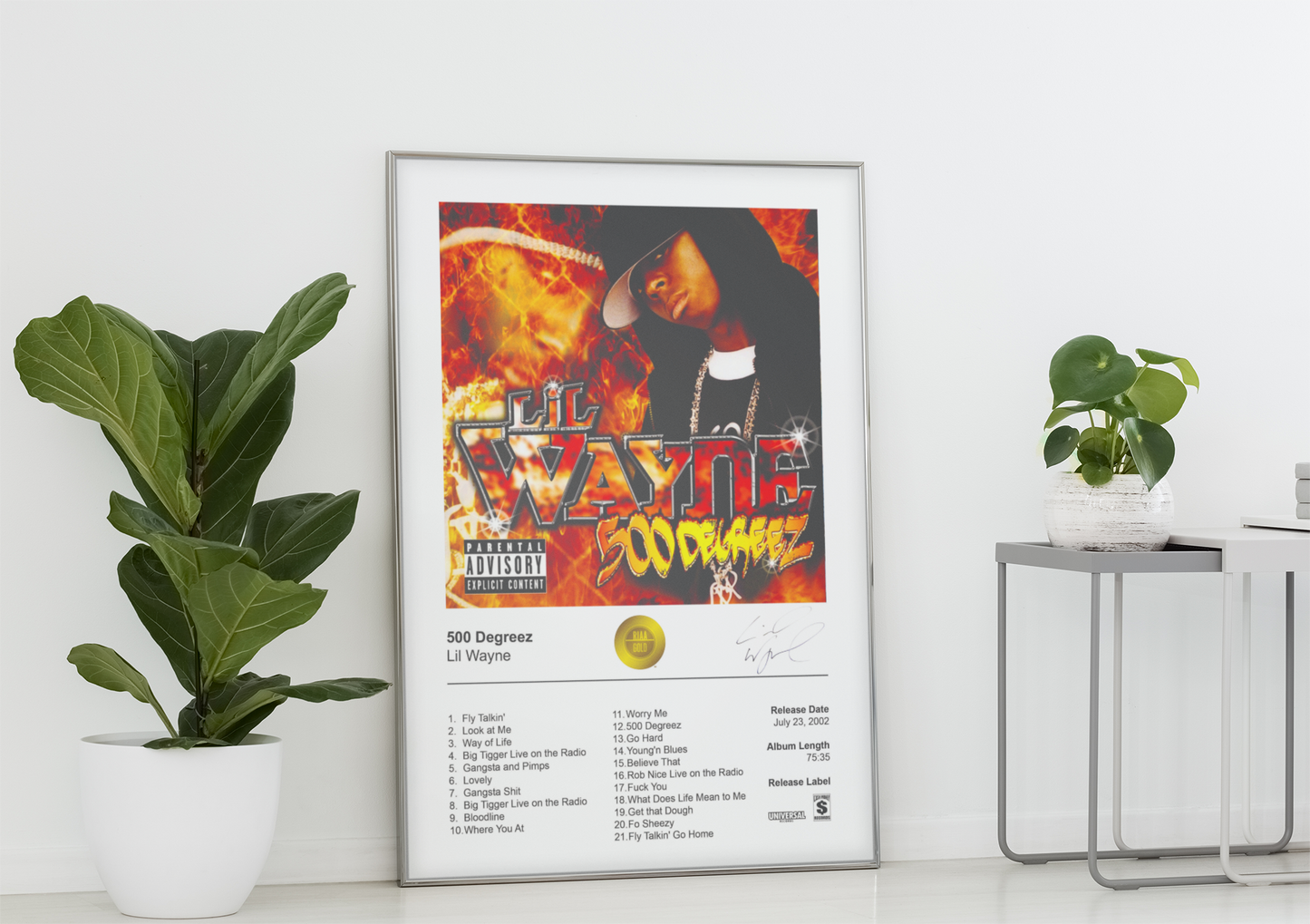 Lil Wayne Poster - 500 Degreez Album Cover Poster Print