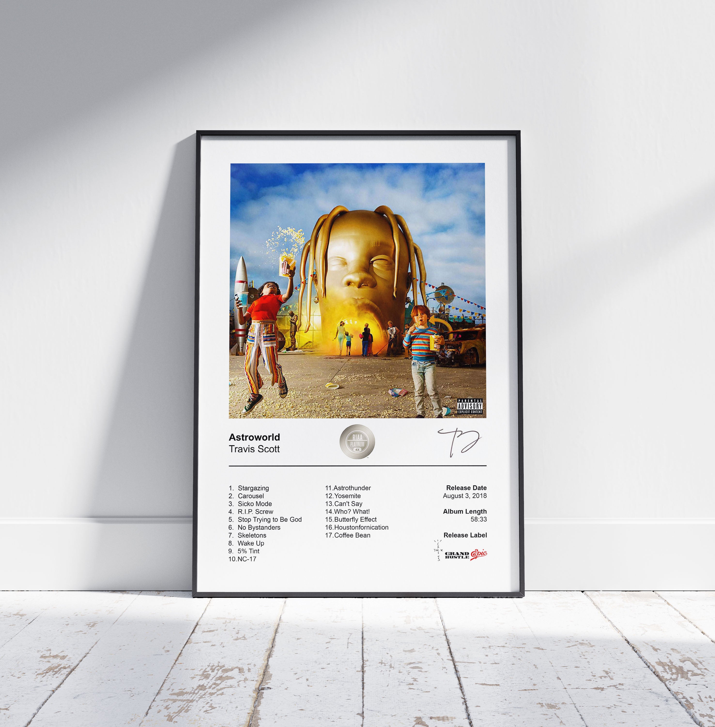 OOPST Travis Scott - Astroworld Poster - muur OOPST Travis Scott - Astroworld Poster - muur