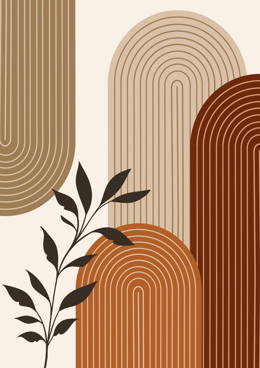 Terra Arches - Boho Wall Art Poster Print, Contemporary Minimalist Earthy Design, Available Framed