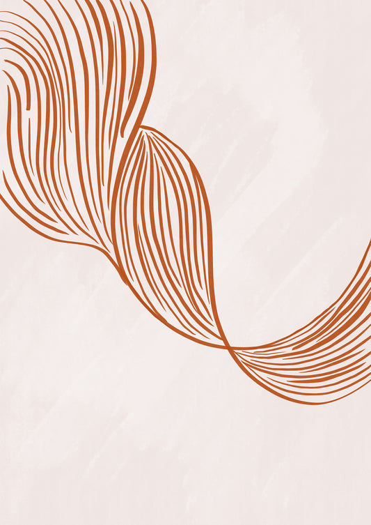 Ember Flow - Boho Wall Art Poster Print, Contemporary Minimalist Earthy Design, Available Framed