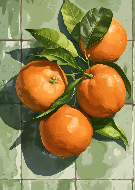 Freshly Picked - Kitchen Poster Print, Minimalist Fruit Wall Art, Available Framed