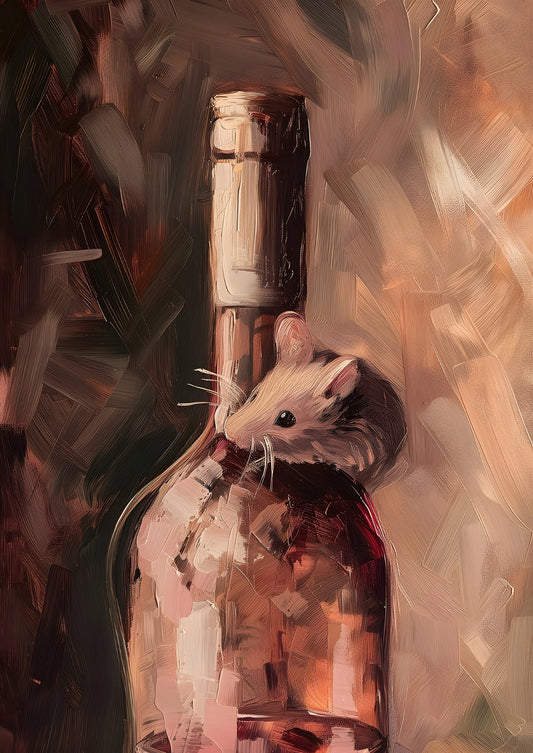 The Curious Connoisseur - Kitchen Poster Print, Rustic Wine Bottle Wall Art, Available Framed