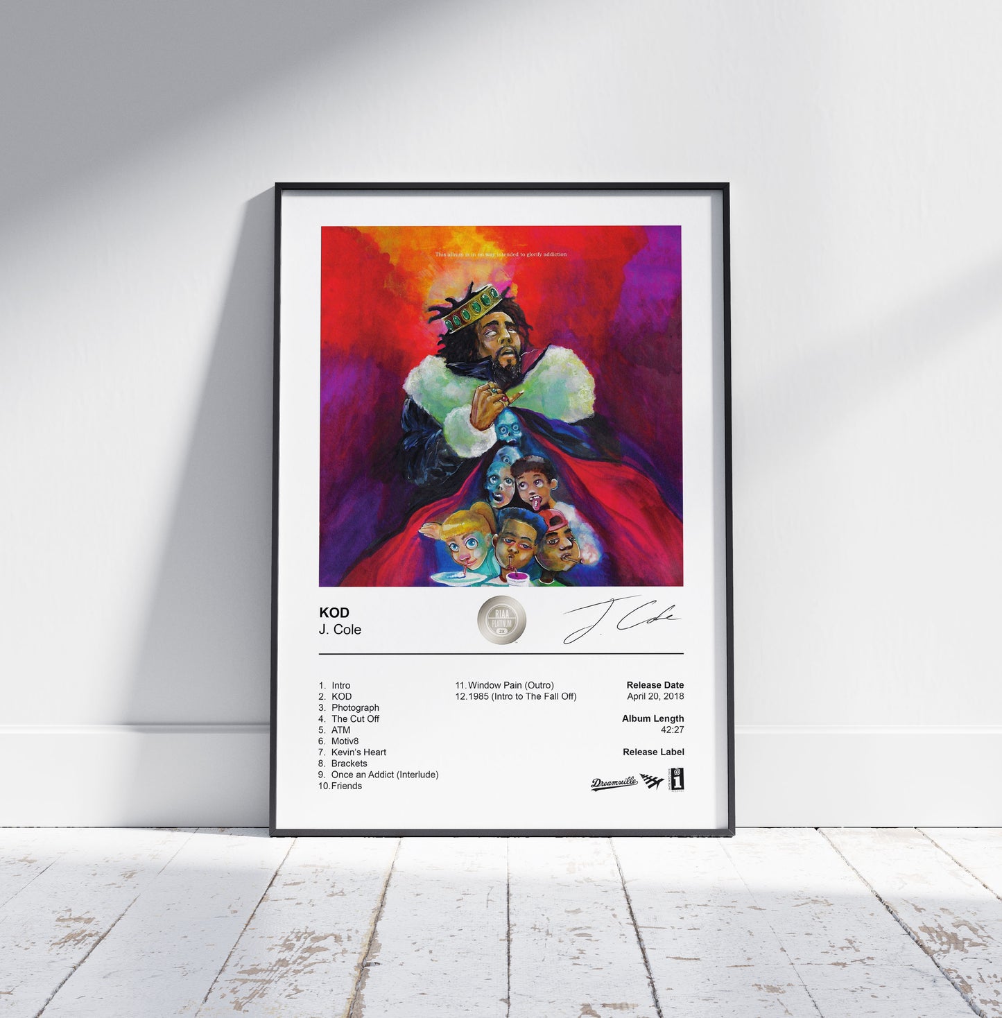 J. Cole Poster - KOD Album Cover Poster Print