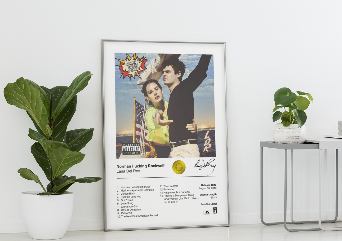 Lana Del Rey Poster - Norman Fucking Rockwell Album Cover Poster Print