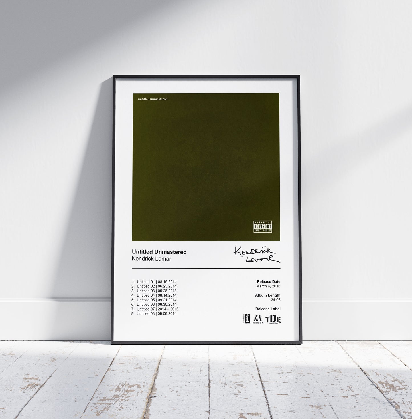 Kendrick Lamar Poster - Untitled Unmastered Album Cover Poster Print