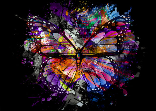 Aurora Wings  – Butterfly Wall Art Poster Print, Vibrant Contemporary Design, Available Framed