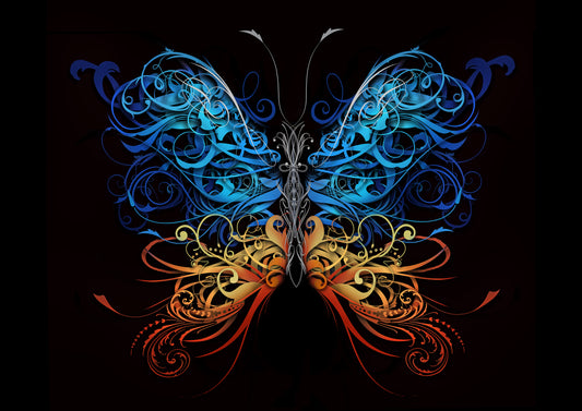 Zenith Bloom  – Butterfly Wall Art Poster Print, Vibrant Contemporary Design, Available Framed