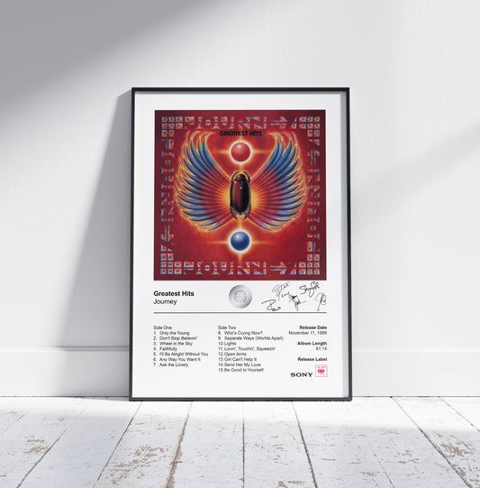Journey Poster - Greatest Hits Album Cover Poster Print