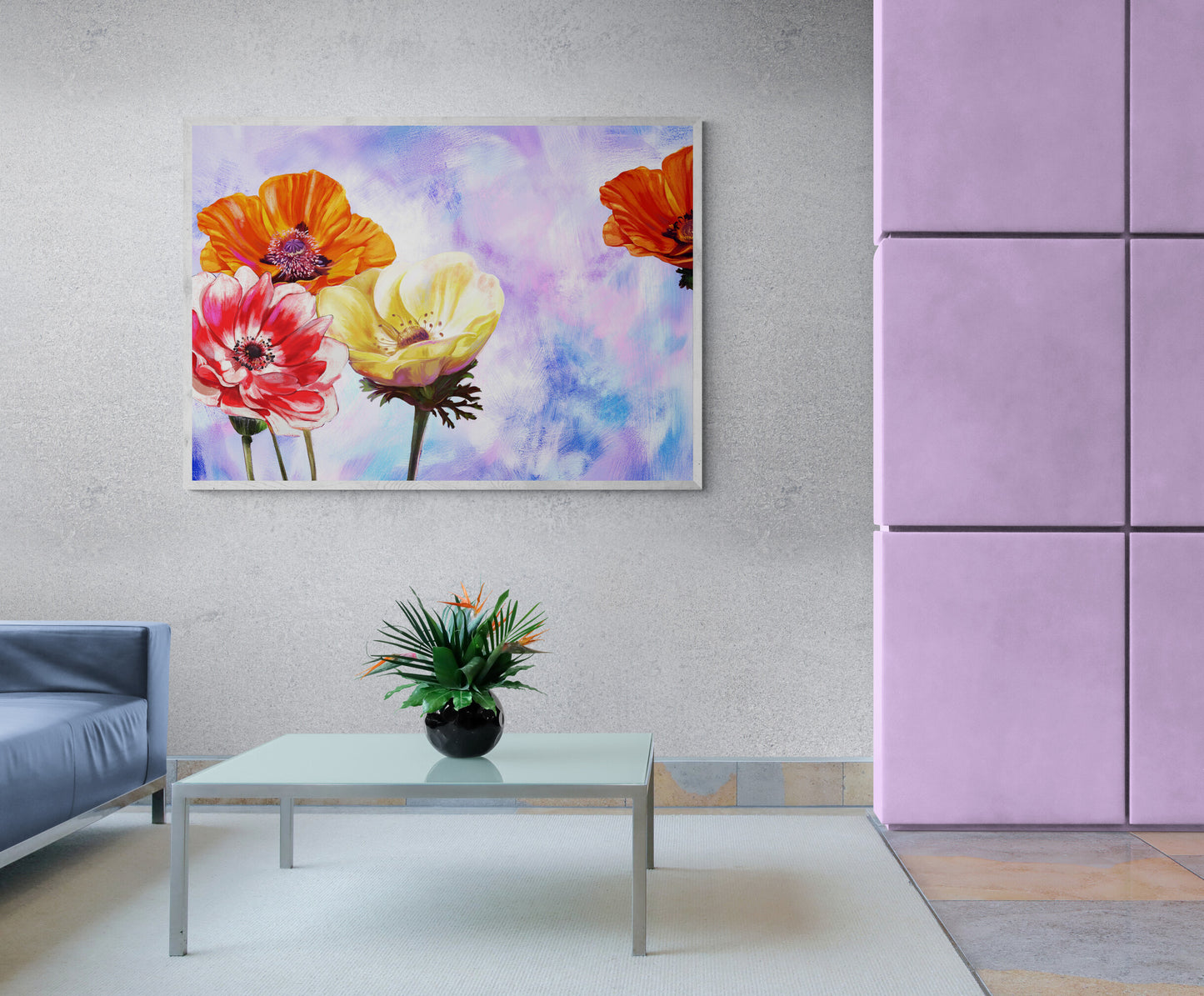 Lavender Glow – Flower Poster Print, Vibrant Floral Botanical Wall Art, Available Framed