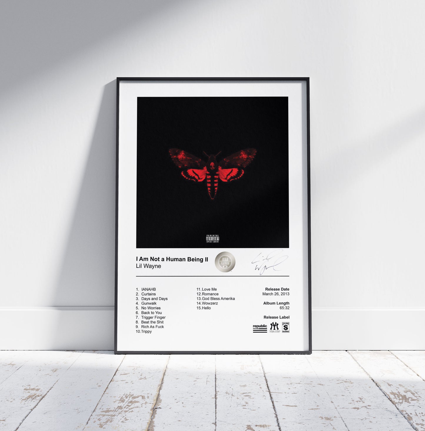 Lil Wayne Poster - I Am Not a Human Being II Album Cover Poster Print