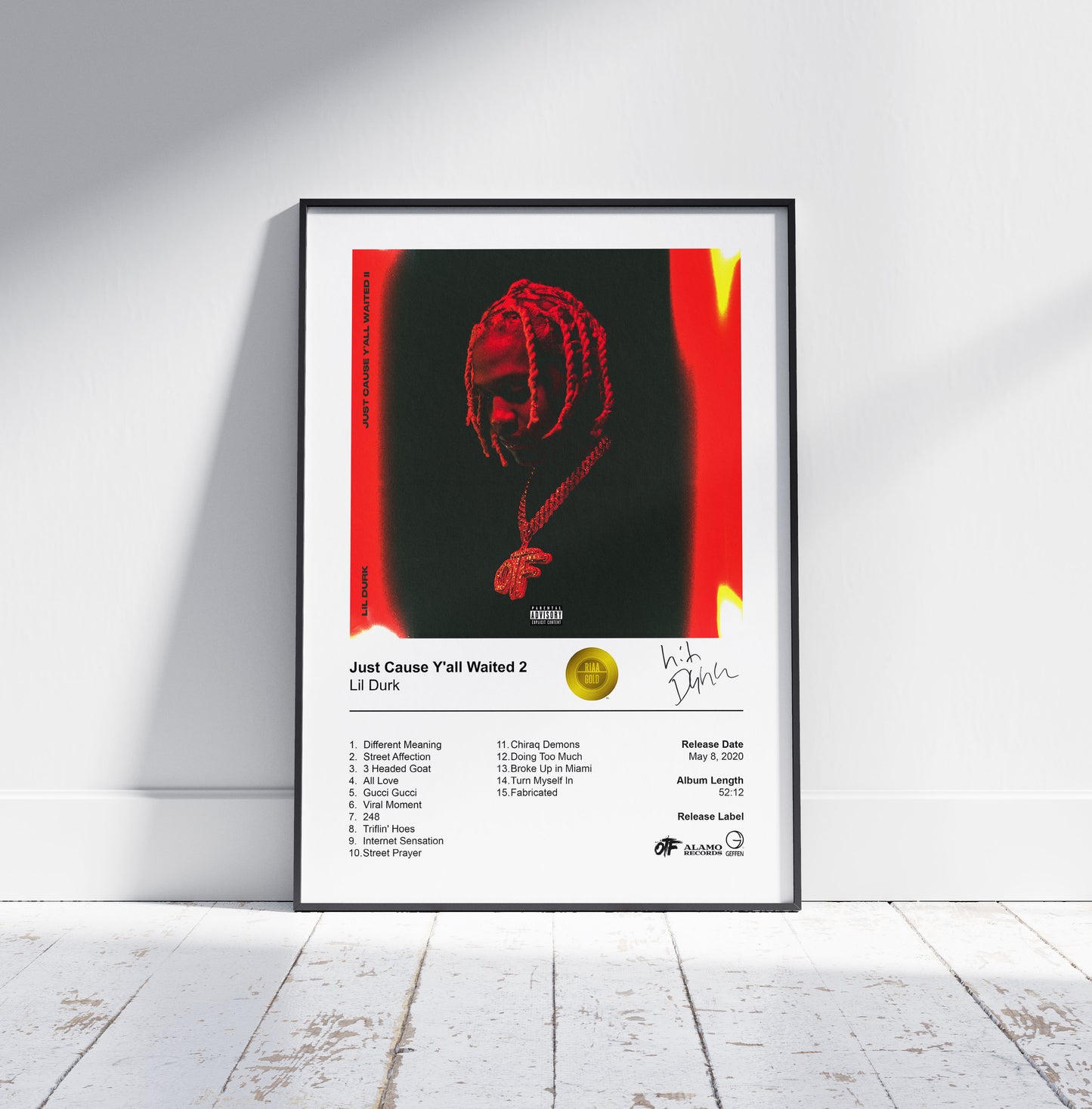 Lil Durk Poster - Just Cause Y'all Waited 2 Album Cover Poster Print