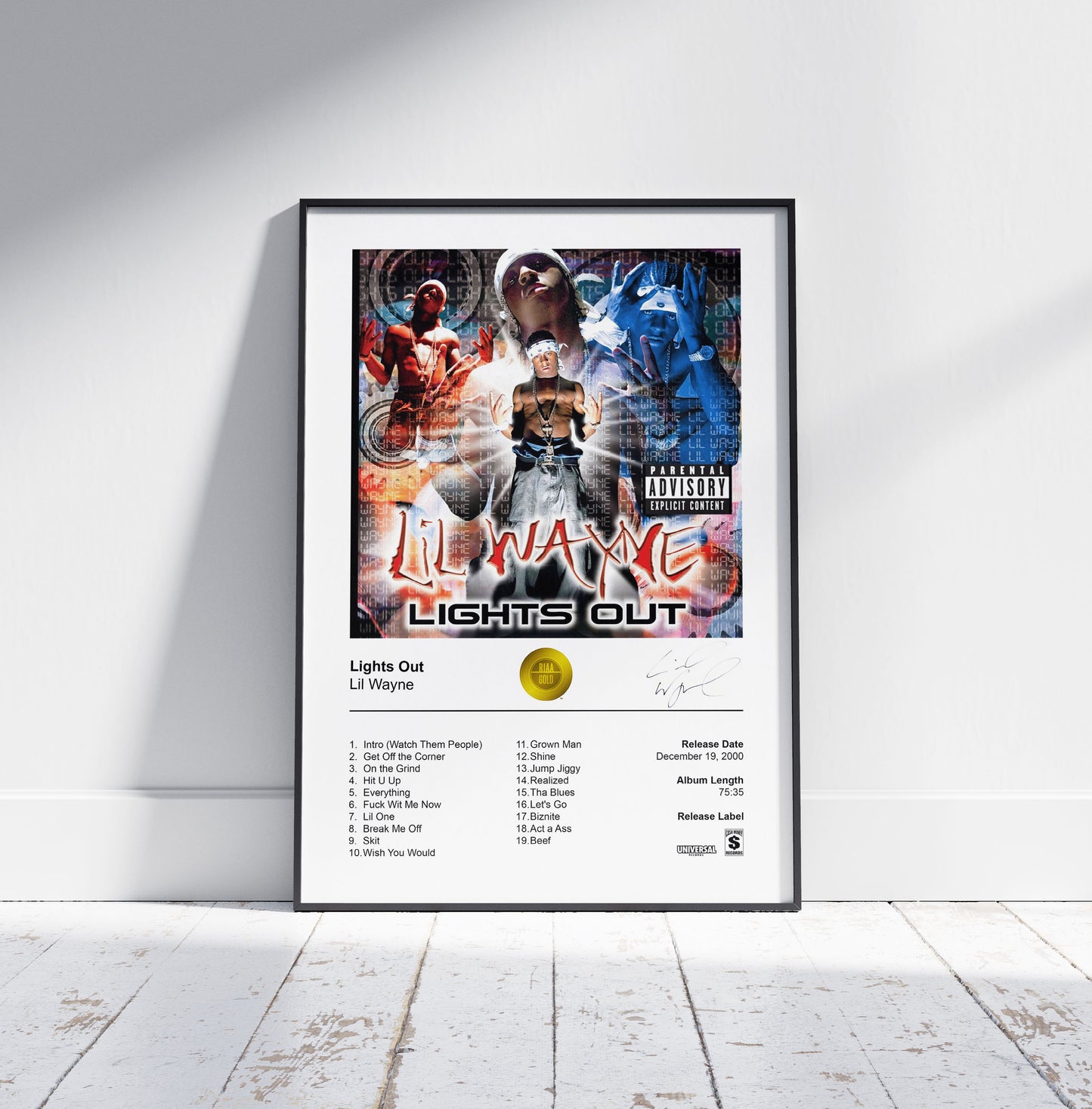 Lil Wayne Poster - Lights Out Album Cover Poster Print