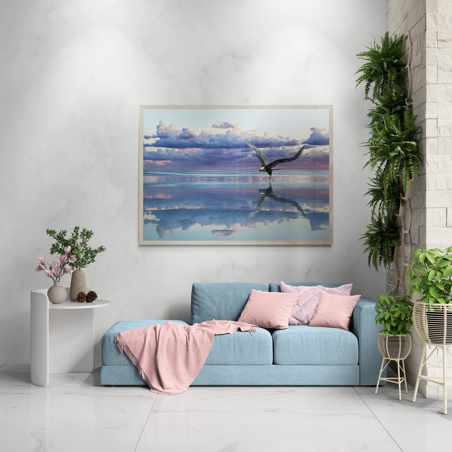 Reflections of Freedom – Eagle Wall Art Poster Print, Vibrant Nature Design, Available Framed