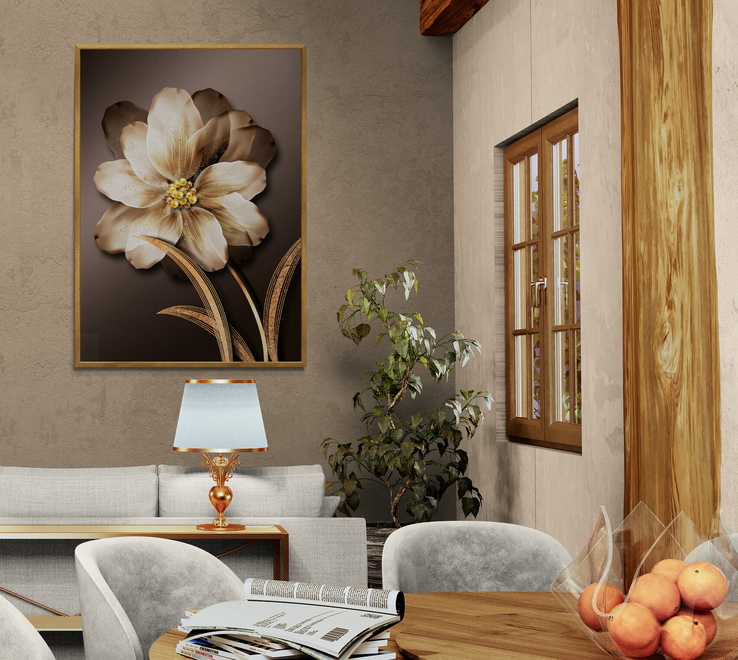 Duskgold Blossom Poster Print