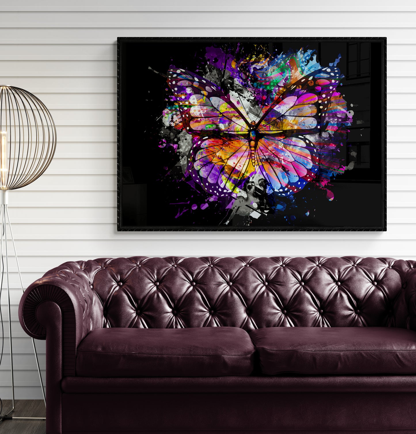 Aurora Wings – Butterfly Wall Art Poster Print, Vibrant Contemporary Design, Available Framed