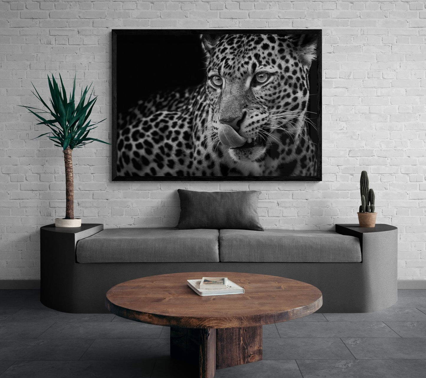The Gaze – Big Cat Wall Art Poster Print, Modern Contemporary Leopard Design, Available Framed