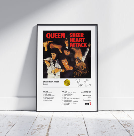 Queen Poster - Sheer Heart Attack Album Cover Poster Print