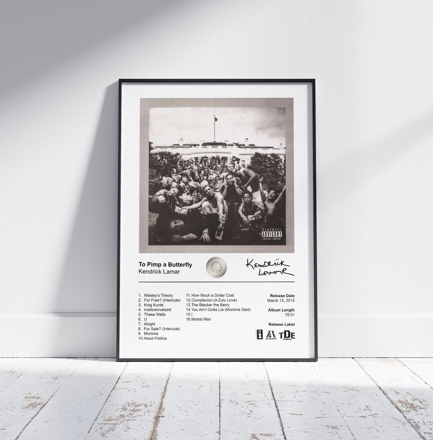 Kendrick Lamar Poster - To Pimp A Butterfly Album Cover Poster Print