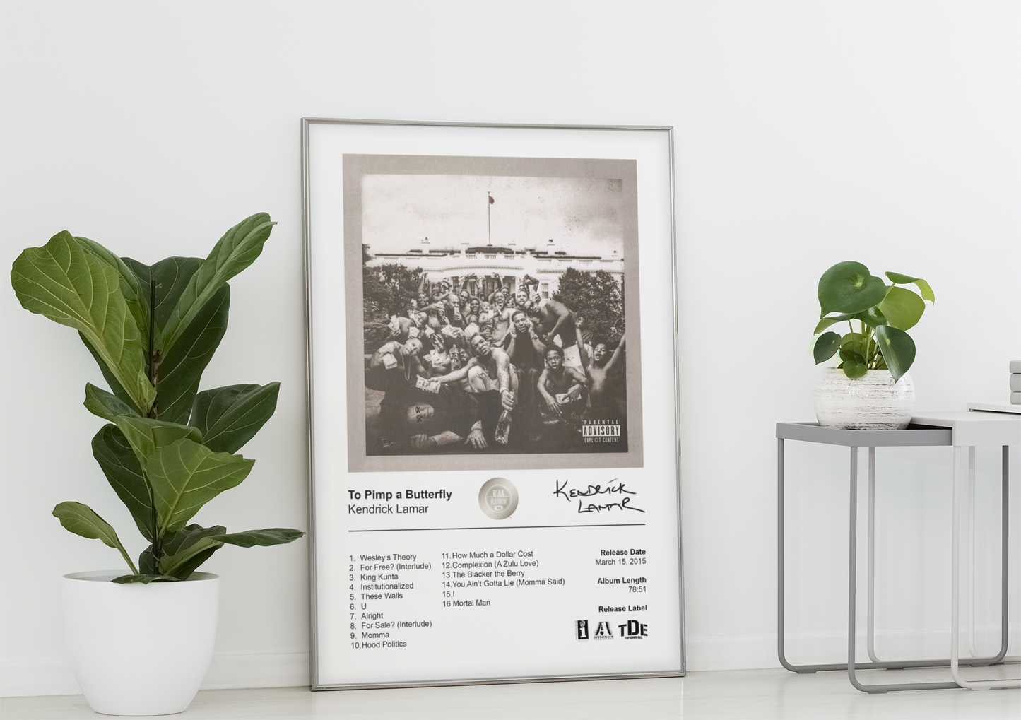 Kendrick Lamar Poster - To Pimp A Butterfly Album Cover Poster Print
