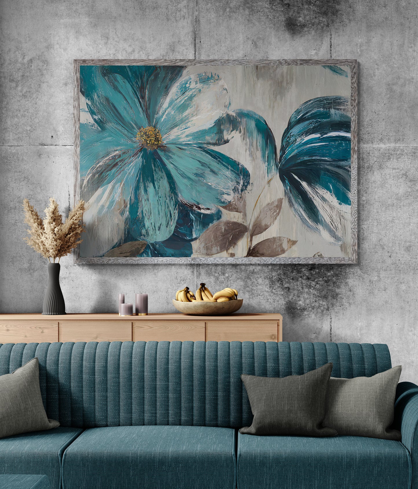 Emerald Garden – Flower Poster Print, Vibrant Floral Botanical Wall Art, Available Framed