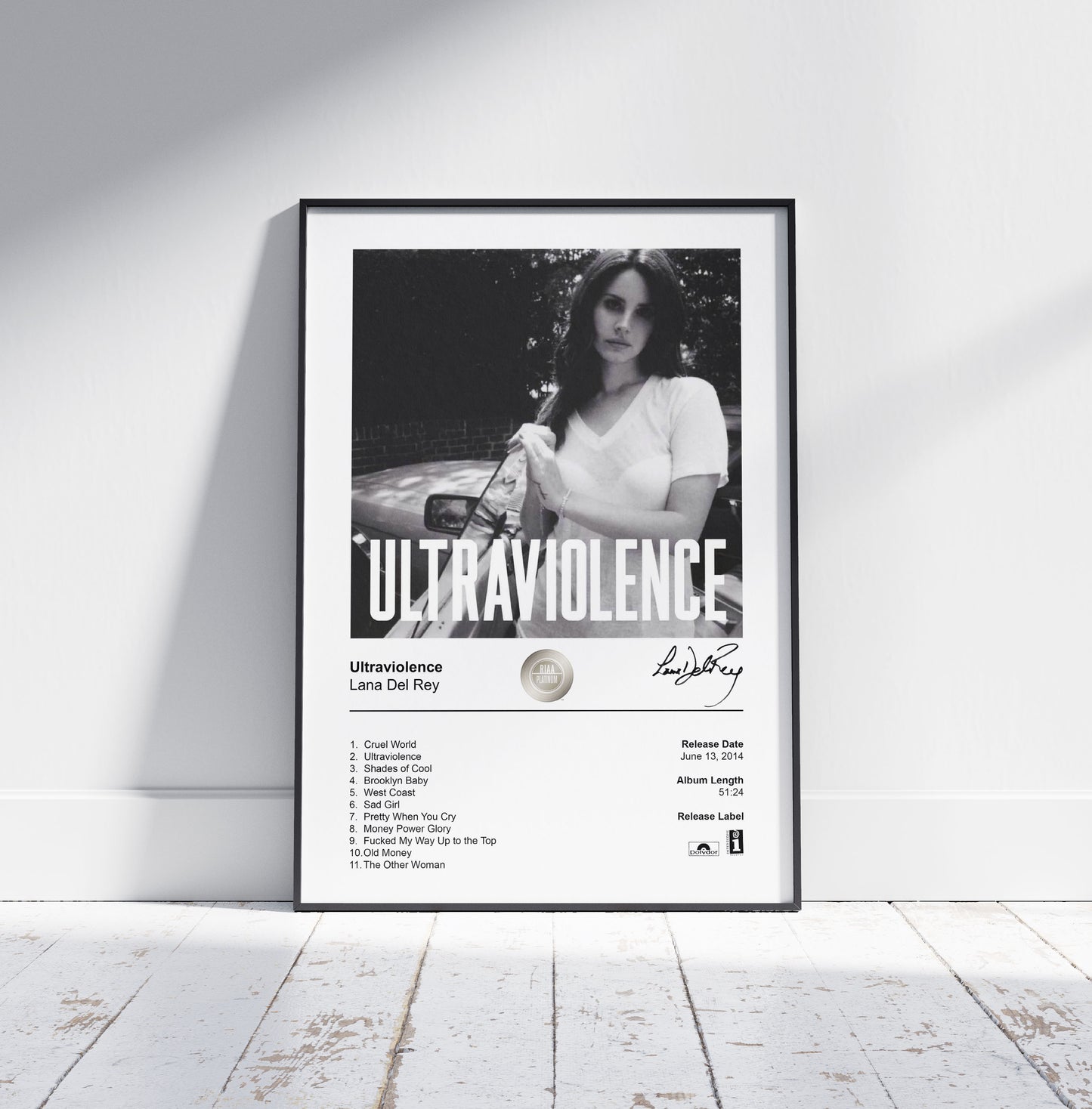 Lana Del Rey Poster - Ultraviolence Album Cover Poster Print