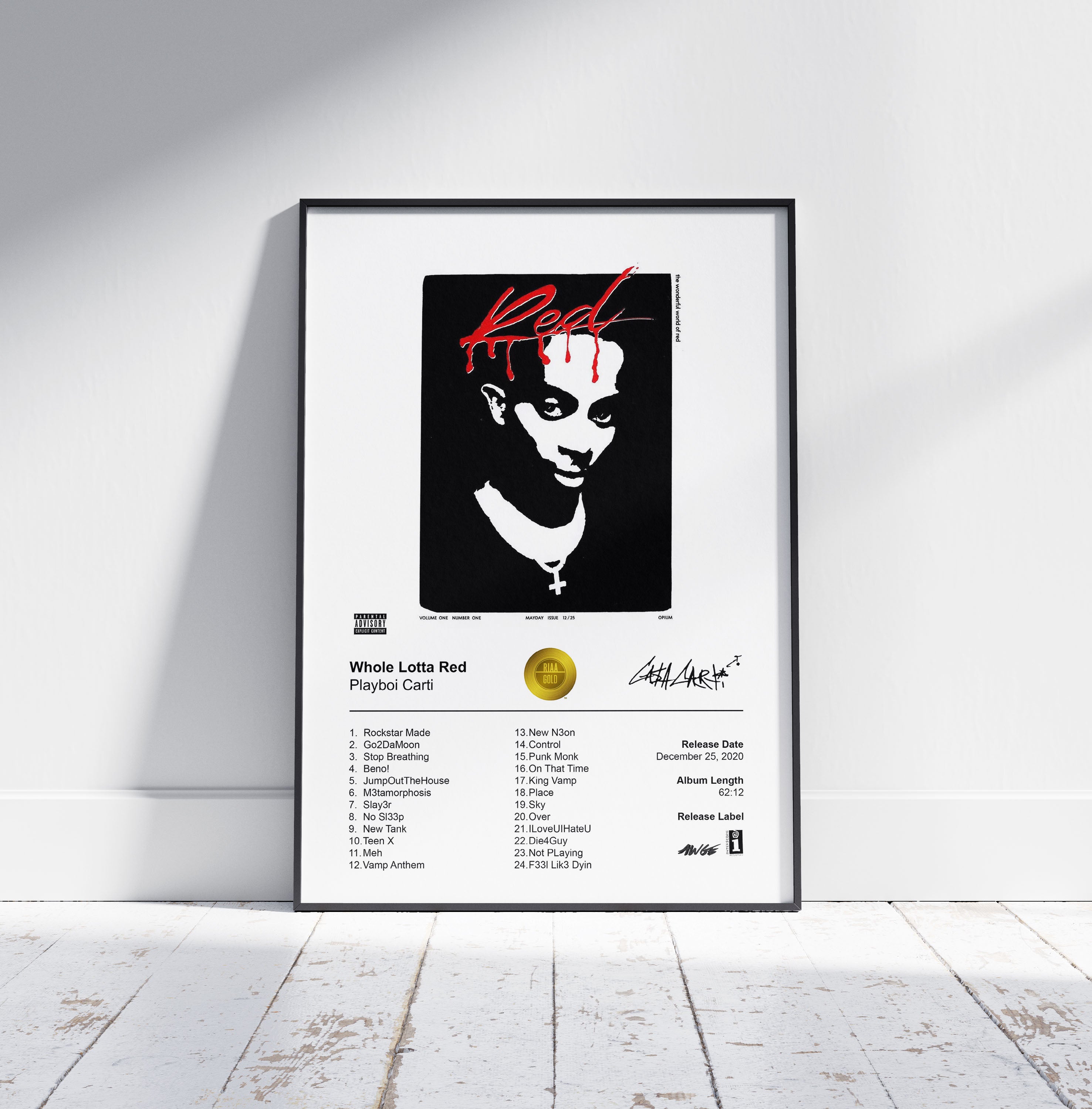 Playboi Carti Poster Whole Lotta Red Album Cover Poster Print