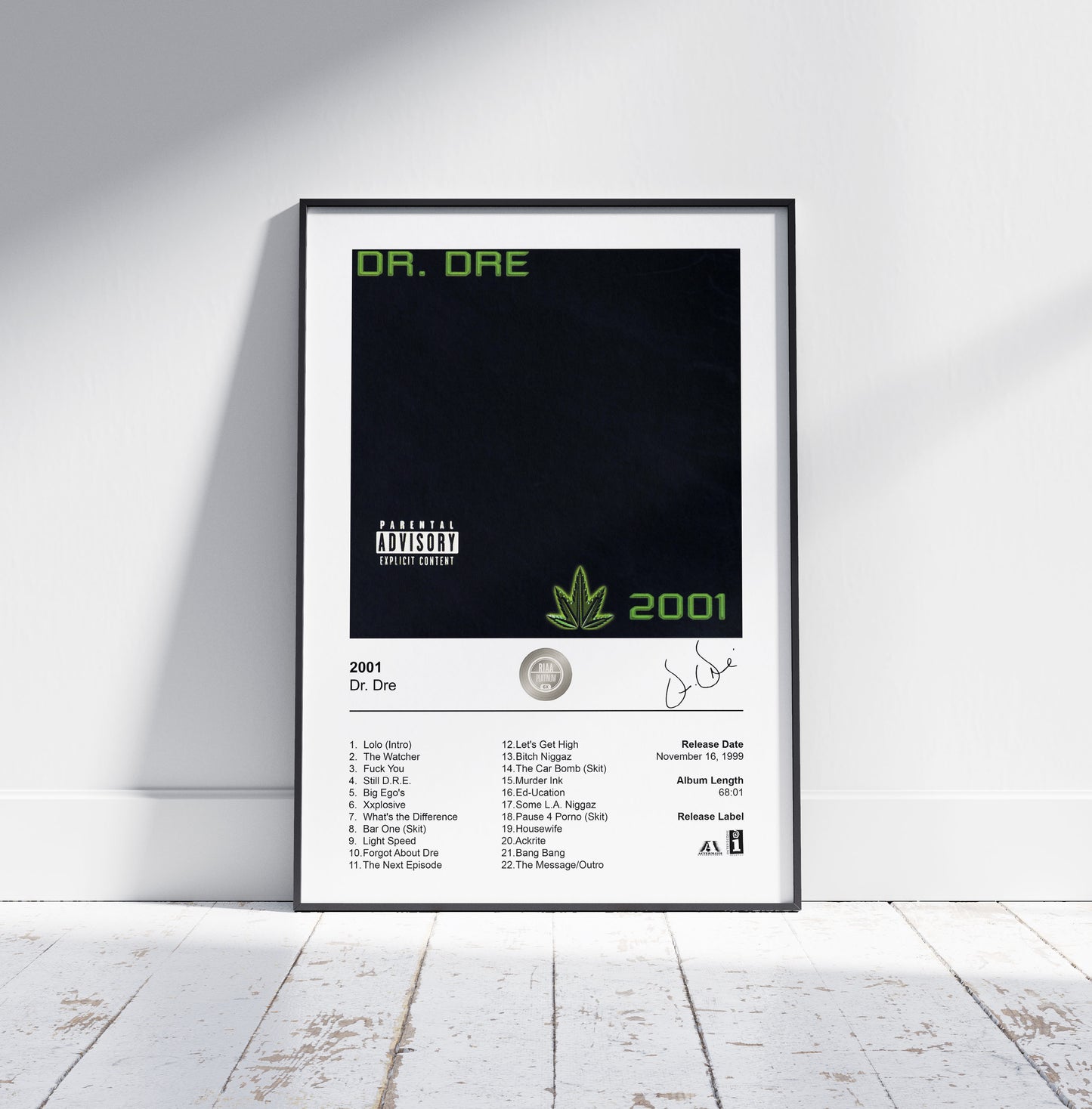 Dr. Dre Poster - 2001 Album Cover Poster Print