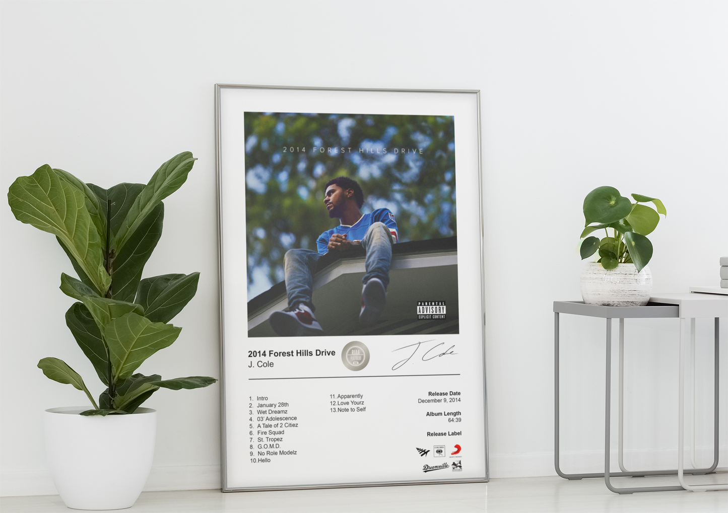 J. Cole Poster - 2014 Forest Hills Drive Album Cover Poster Print