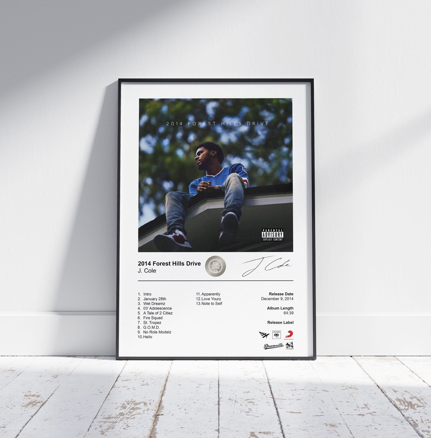 J. Cole Poster - 2014 Forest Hills Drive Album Cover Poster Print