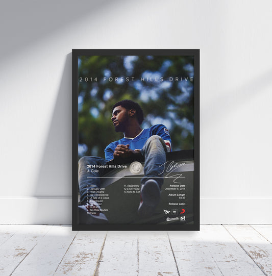 J. Cole Poster - 2014 Forest Hills Drive Album Cover Poster Print - STUDIO EDITION