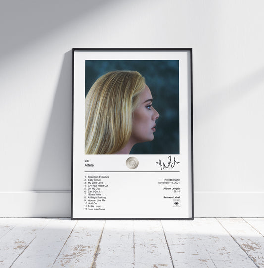 Adele Poster - 30 Album Cover Poster Print