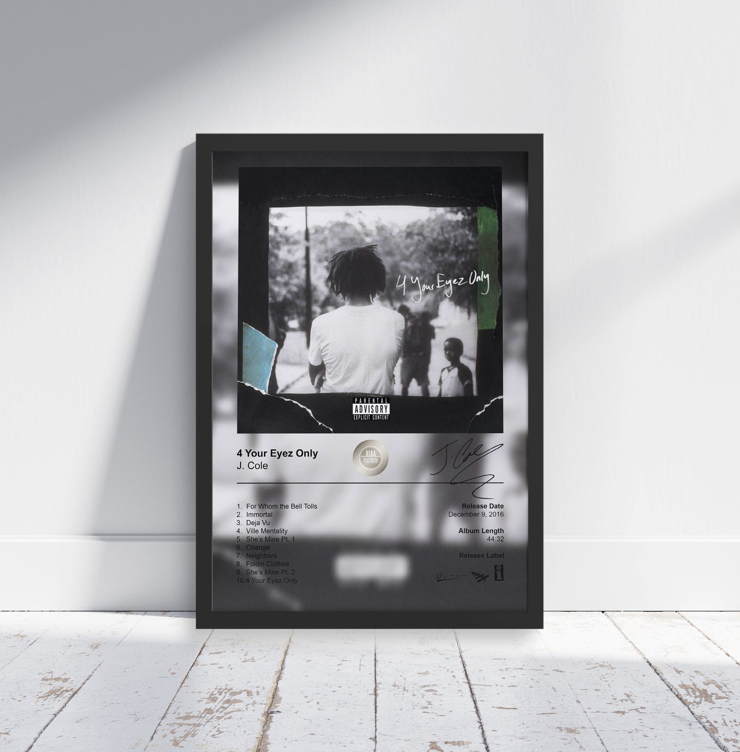 J. Cole Poster - 4 Your Eyez Only Album Cover Poster Print - STUDIO EDITION