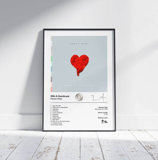 Kanye West Poster - 808s & Heartbreak Album Cover Poster Print