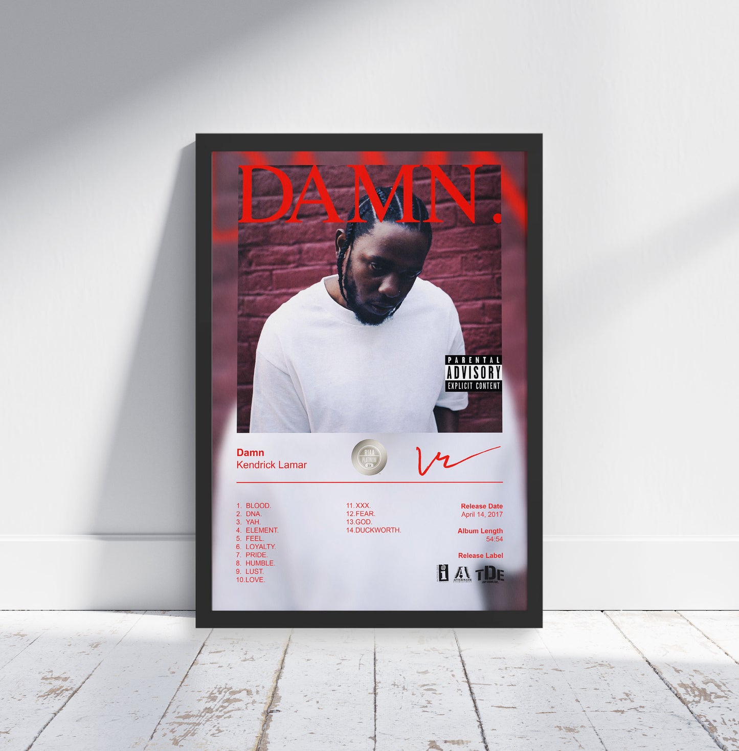 Kendrick Lamar Poster - Damn Album Cover Poster Print - STUDIO EDITION