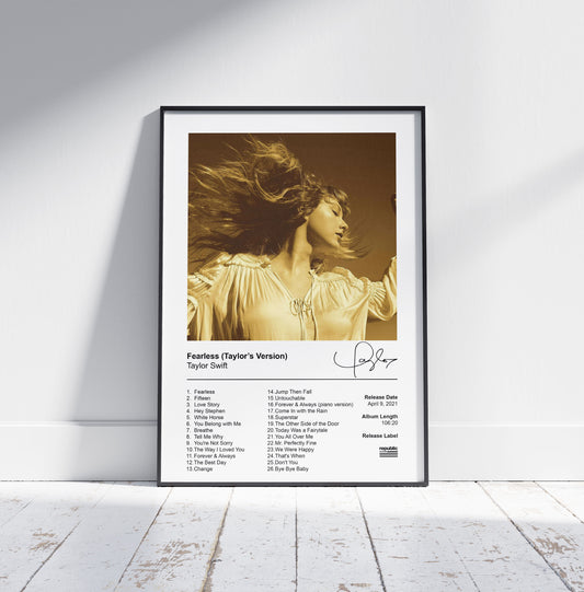 Taylor Swift Poster - Fearless (Taylor's Version) Album Cover Poster Print