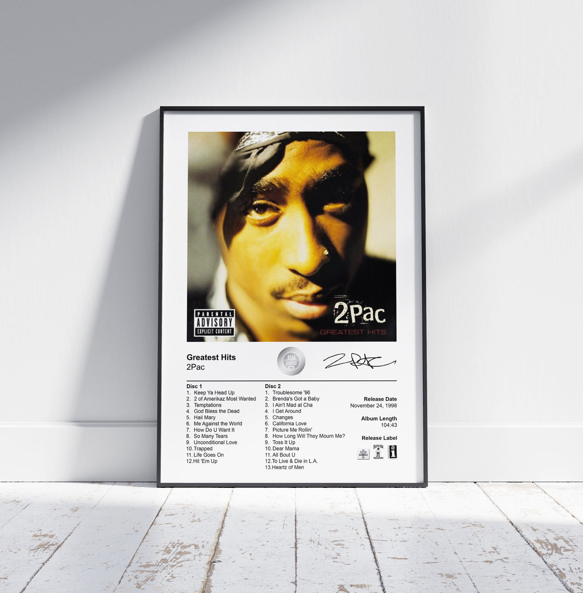 2pac Static 2Pac Poster - Greatest Hits Album Cover Poster Print – Ink and Canvas ...