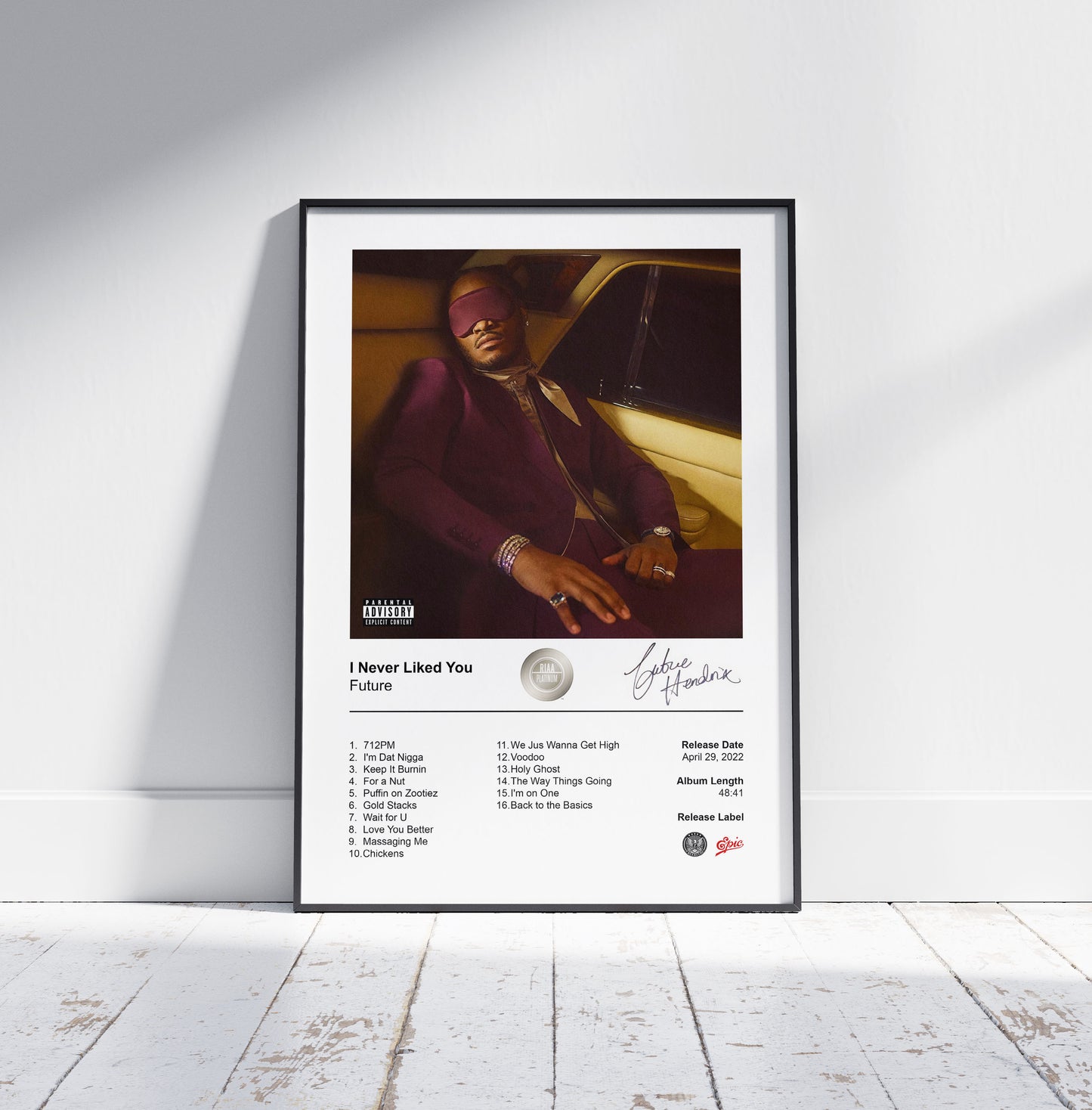 Future Poster - I Never Liked You Album Cover Poster Print