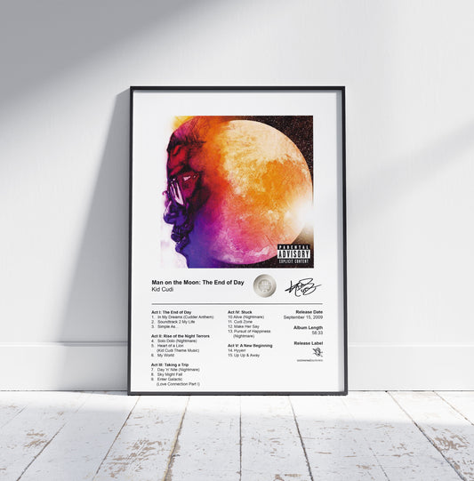 Kid Cudi Poster - Man on the Moon: The End of Day Album Cover Poster Print