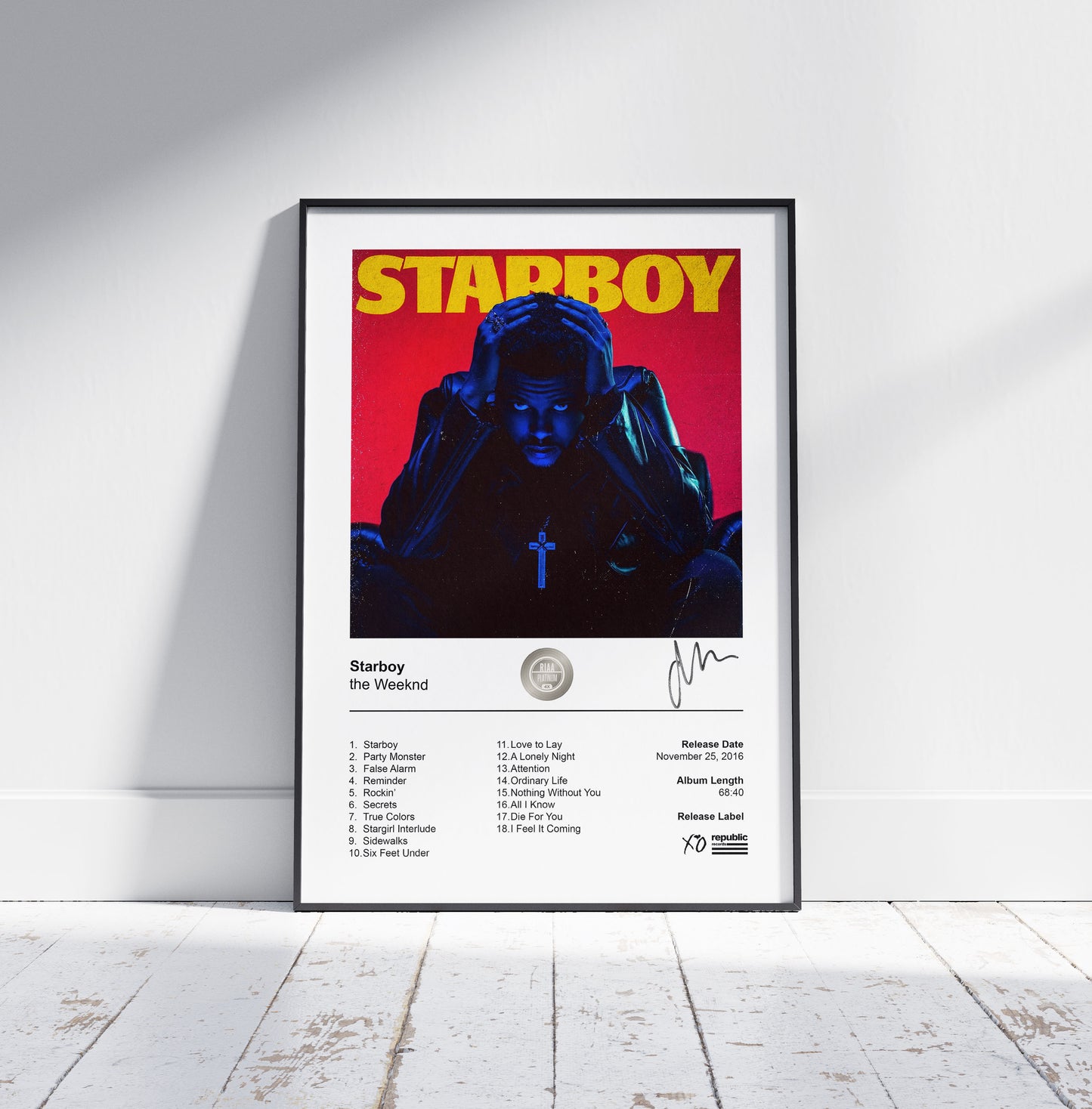 the Weeknd Poster - Starboy Album Cover Poster Print