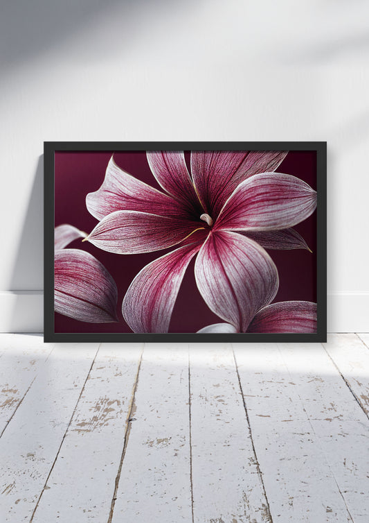 Laced in Velvet  – Flower Poster Print, Vibrant Floral Botanical Wall Art, Available Framed