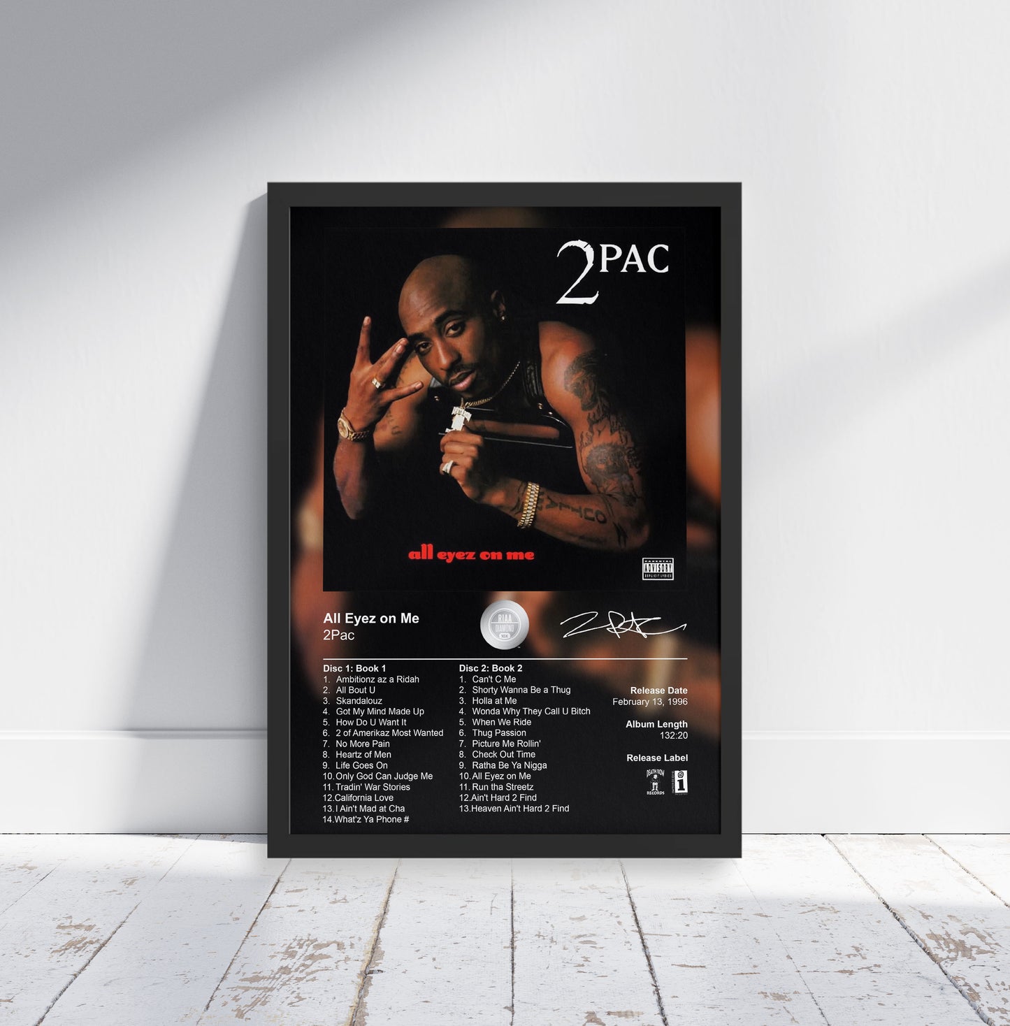 2Pac Poster - All Eyez On Me Album Cover Poster Print - STUDIO EDITION