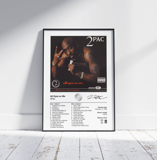 2Pac Poster - All Eyez On Me Album Cover Poster Print