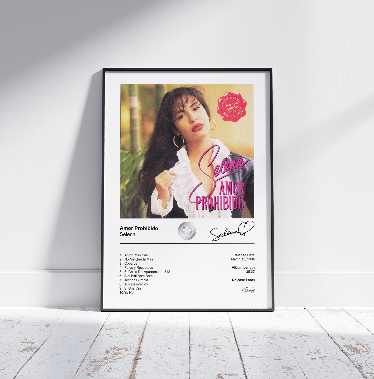 Selena Poster - Amor Prohibido Album Cover Poster Print