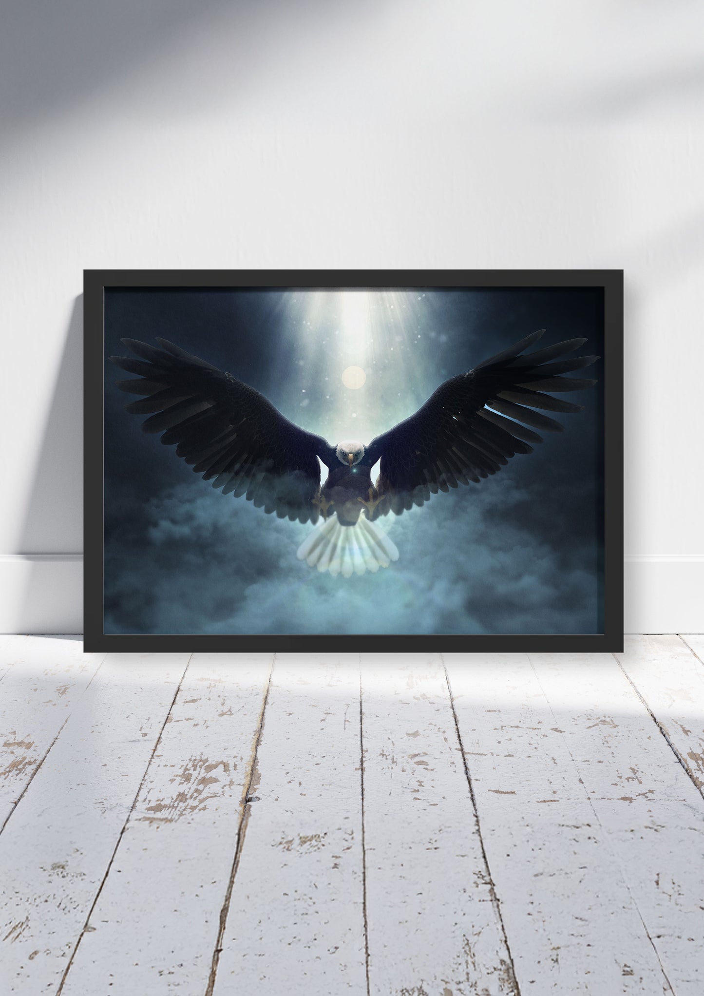 Ascend Through the Storm  – Bird Wall Art Poster Print, Vibrant Eagle Design, Available Framed