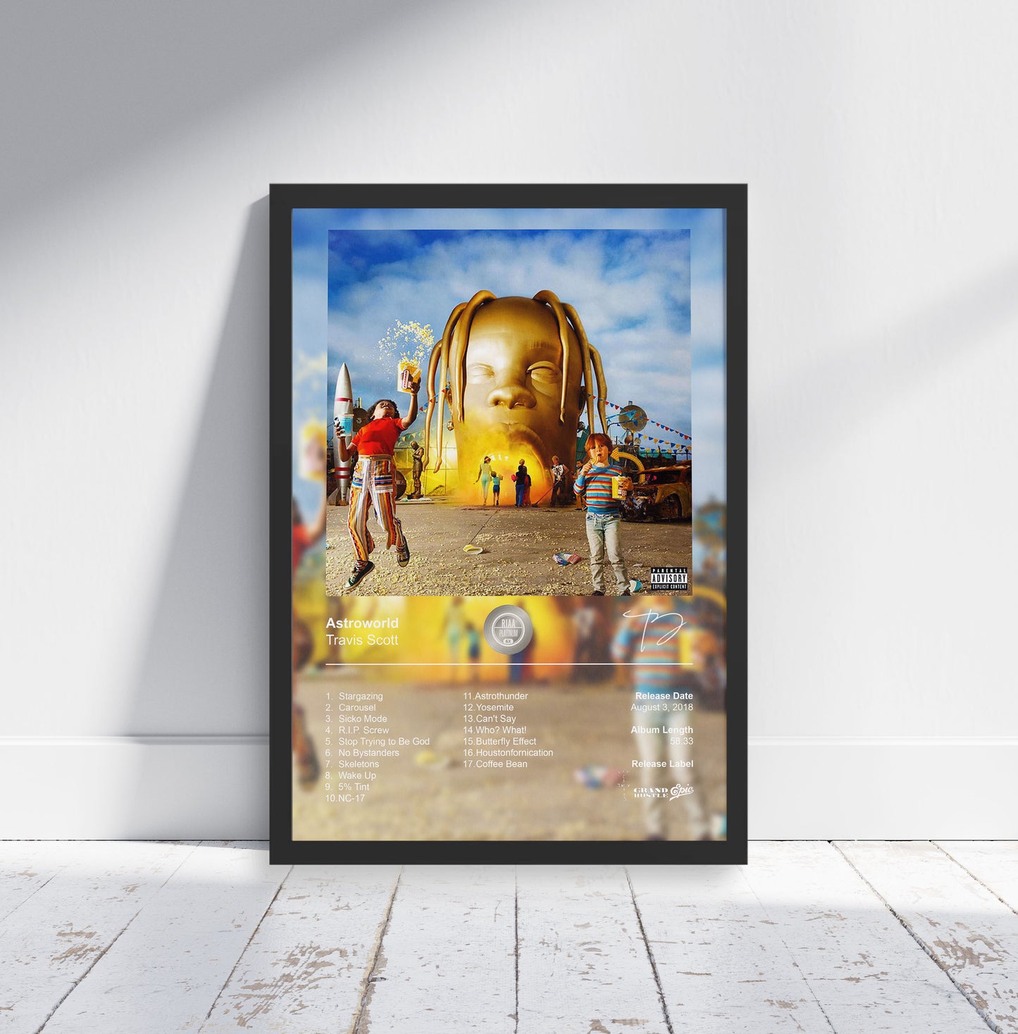 Travis Scott Poster - Astroworld Album Cover Poster Print - STUDIO EDITION