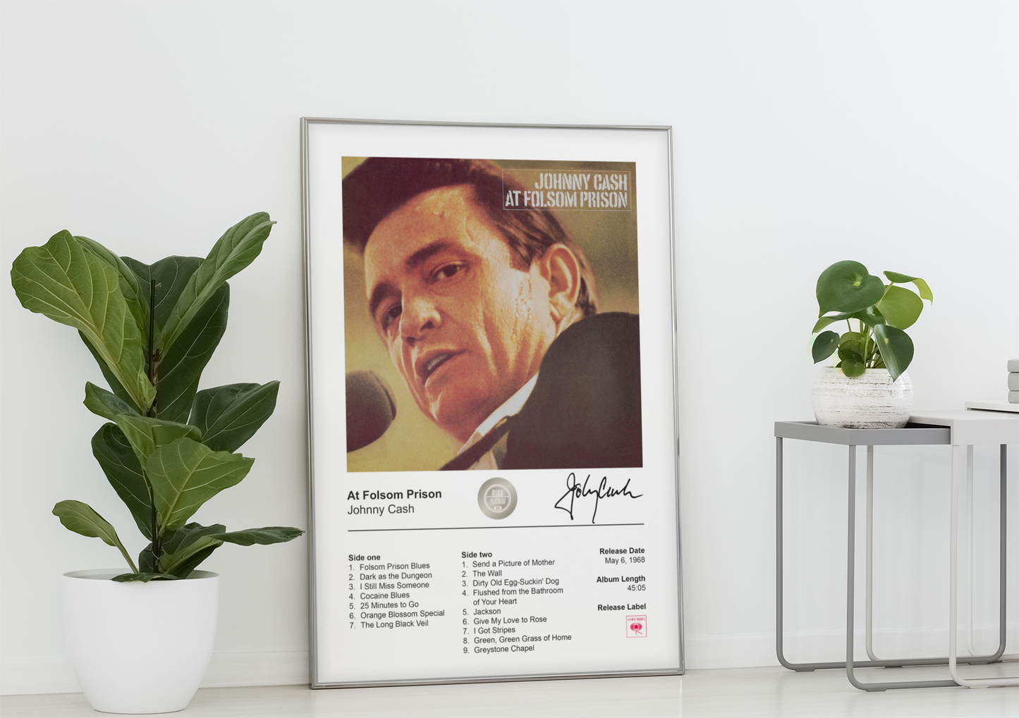 Johnny Cash Poster - At Folsom Prison Album Cover Poster Print