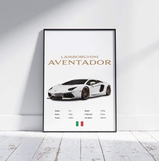 Lamborghini Aventador Poster Print