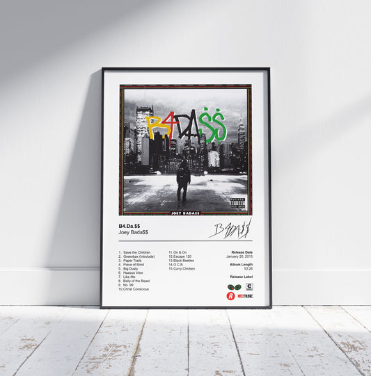 Joey Badass Poster - B4.Da.$$ Album Cover Poster Print